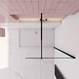 AICA SANITAIRE - Paroi de douche à l’italienne anticalcaire 8mm,110x200cm avec barre de fixation extensible en cylindrique, profilé en noir mat - vignette