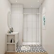 AICA SANITAIRE - porte de douche coulissante 100x190cm en verre 5mm profilé en aluminium chromé en niche - vignette