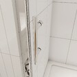 AICA SANITAIRE - porte de douche coulissante 130x190cm en verre 5mm profilé en aluminium chromé en niche - vignette