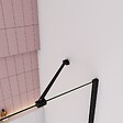 AICA SANITAIRE - Paroi de douche à l’italienne anticalcaire 8mm walk-in 50x200cm avec barre de fixation d’ angle noir 45cm, profilé en noir mat - vignette