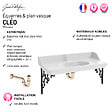 JACOB DELAFON - Pack plan vasque suspendu Cléo 1889 + miroir + siphon or - vignette