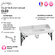 JACOB DELAFON - Pack plan vasque suspendu Cléo 1889 + colonne droite + siphon chromé - vignette