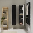 GODART - Meuble colonne salle de bain 140 cm suspendu - Noir mat - Karaib 2 - vignette