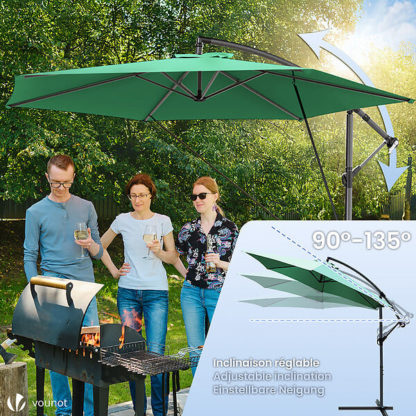 VOUNOT - Parasol deporte 3M avec housse de protection et sangle de fixation Vert - large