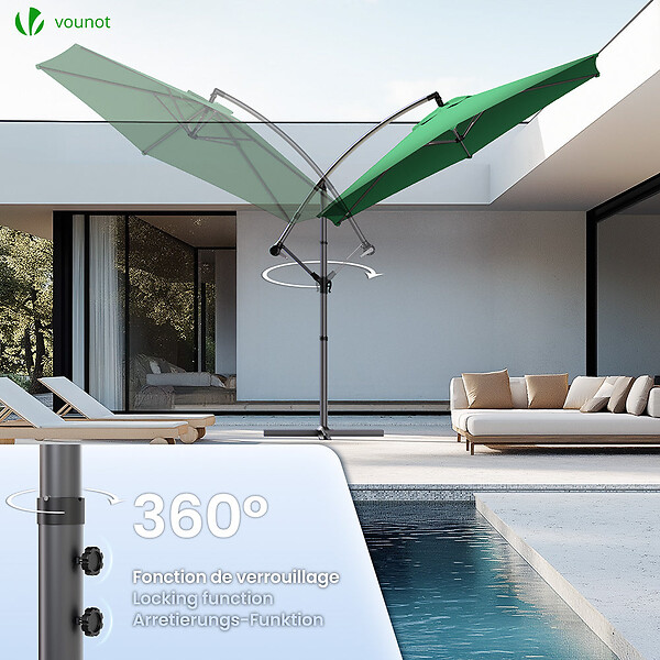 VOUNOT - Parasol deporte 3M avec housse de protection Vert - large