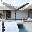 VOUNOT - Parasol deporte 3M avec housse de protection et sangle de fixation Gris - vignette