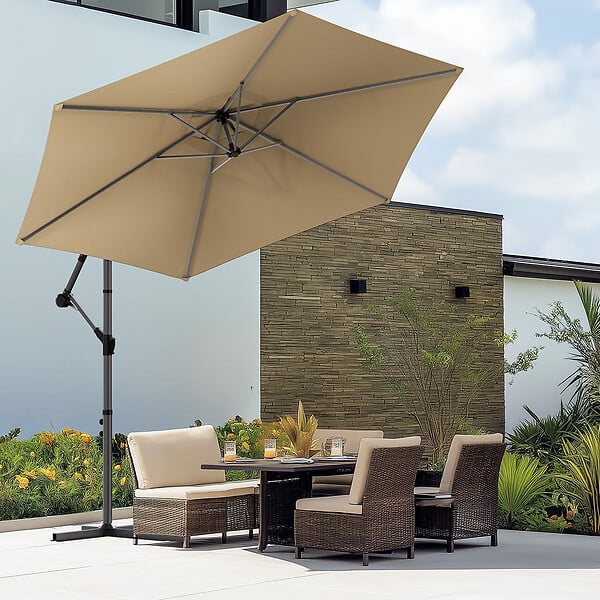 VOUNOT - Parasol deporte 3M Kaki avec housse de protection - large
