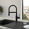 VILLEROY ET BOCH - Robinet de cuisine avec douchette Steel Expert Compact Noir mat - vignette