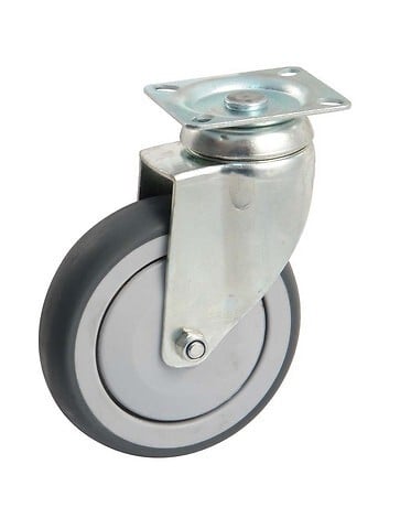 AVL - Roulette pivotante à platine rectangulaire AVL - Roue caoutchouc Ø 125 - Charge 100 kg - 550833O - large