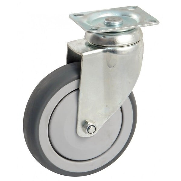 AVL - Roulette pivotante à platine rectangulaire AVL - Roue caoutchouc Ø 100 - Charge 100 kg - 550842O - large