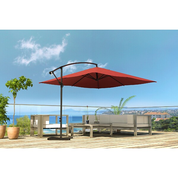 CONCEPT USINE - Parasol  terracotta déporté carré 3 x 3 m SOLENZARA - large