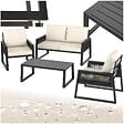 TECTAKE - Ensemble de salon de jardin en aluminium Captive au design Rope gris anthracite - vignette