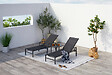 CONCEPT USINE - Lot de 2 transats et une table d'appoint noir BARI - vignette