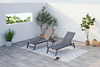 CONCEPT USINE - Lot de 2 transats et une table d'appoint gris et noir PRATO - vignette