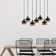 CONCEPT USINE - Suspension filaire noire et cuivrée 7 lampes MAYA - vignette