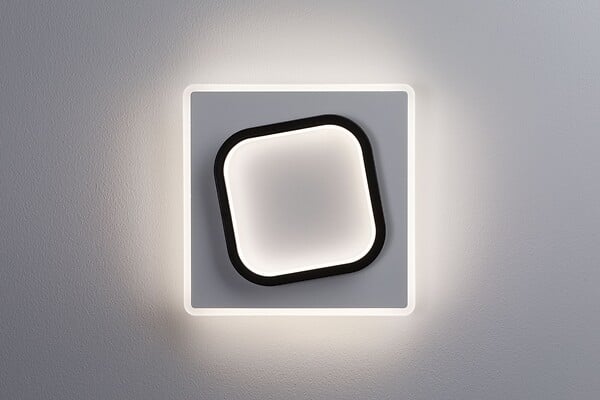 PAULMANN - APP 2Form carré LED 22W 2725lm 4000K 240x240mm noir blc 230V plastique - large