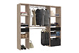 CONCEPT USINE - Dressing bois avec 2 penderies 6 étagères et 2 tiroirs ELYSEE $ - vignette