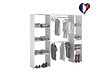 CONCEPT USINE - Dressing blanc 6 étagères 1 tiroir 2 penderies 198 x 40 x 180 cm ELYSEE - vignette