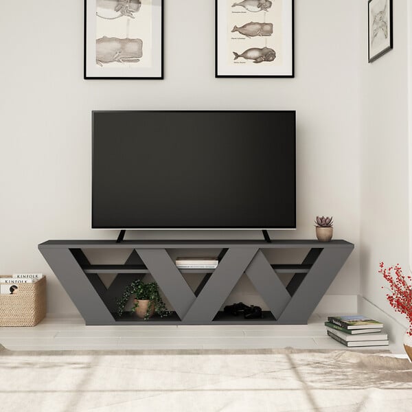 CONCEPT USINE - Meuble TV design gris anthracite 158 cm NOLI - large