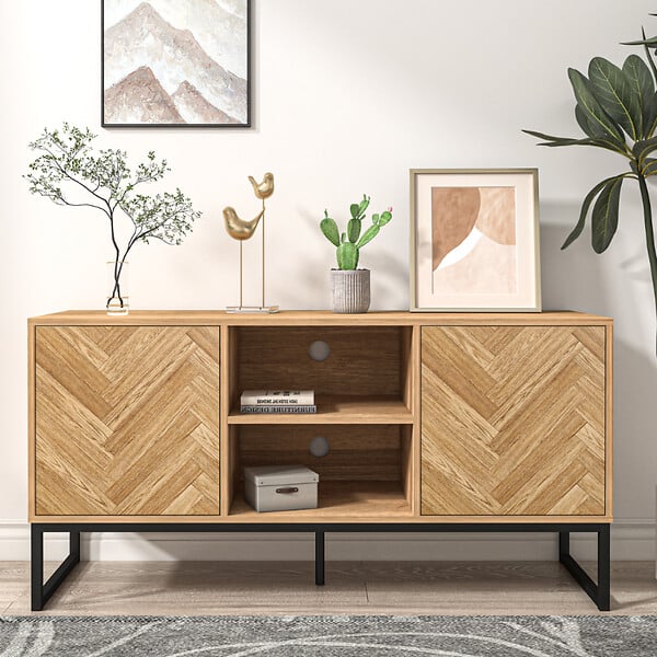 CONCEPT USINE - Buffet effet chevron 2 portes et 2 niches CHEVRON - large