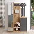 CONCEPT USINE - Meuble d'entrée design bois et gris miroir ANKA - vignette