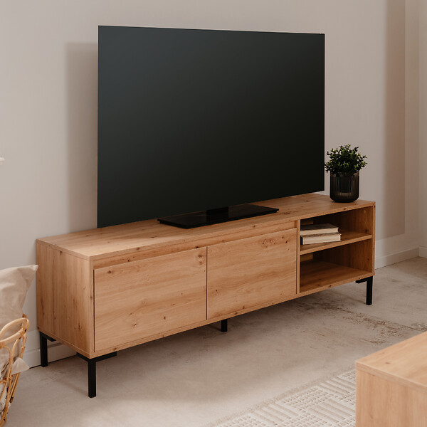 CONCEPT USINE - Meuble TV en bois avec placard NAVI - large