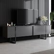 CONCEPT USINE - Meuble TV anthracite et noir 2 portes 180cm LUXOR - vignette