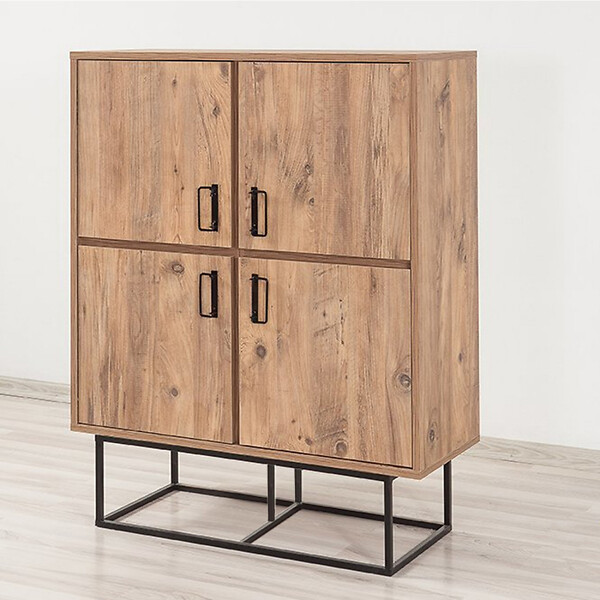 CONCEPT USINE - Buffet industriel en bois et métal - 4 portes - 8 rangements BRESOV - large