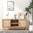 CONCEPT USINE - Buffet avec portes effeffet cannage et 2 niches 120 cm CANGE - vignette
