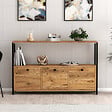 CONCEPT USINE - Buffet 3 portes style industriel bois-noir DRAGOR - vignette