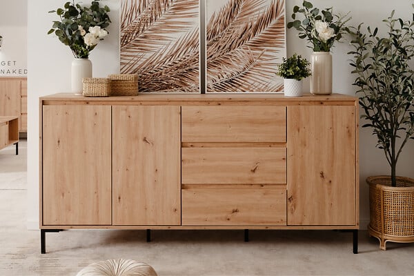 CONCEPT USINE - Buffet en bois avec placards et tiroirs NAVI $ - large