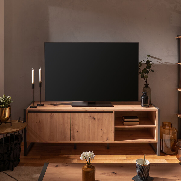 CONCEPT USINE - Meuble TV industriel en bois avec placards KOTOR $ - large