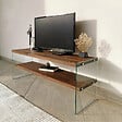 CONCEPT USINE - Meuble TV contemporain verre et bois 120 cm JOY - vignette