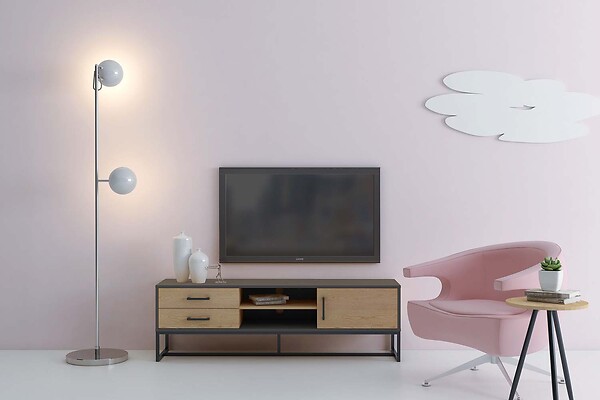 CONCEPT USINE - Meuble TV industriel avec rangements DETROIT - large