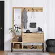 CONCEPT USINE - Meuble d'entrée avec porte-manteau et rangement à chaussures DRAGOR - vignette
