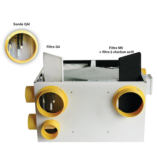 Kit VMC double flux Vital'air 90 - 90% rendement - 300 m³/h - large