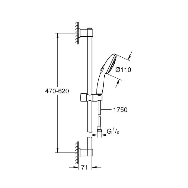 GROHE - Mitigeur de douche Precision Trend avec ensemble Vitalio Start 110 - large