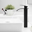 SANIVERRE - TIBRE XL Robinet mitigeur bec haut en cascade noir chromé - salle de bain - vignette