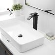 SANIVERRE - TIBRE XL Robinet mitigeur bec haut en cascade noir chromé - salle de bain - vignette