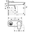 HANSGROHE - Hansgrohe Logis Mitigeur lavabo encastré mural, Bec 195mm, bonde à écoulement libre (71220000) - vignette