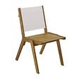 OVIALA - Lot de 2 chaises de jardin en eucalyptus et textilène écru - Uzes - vignette