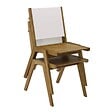 OVIALA - Lot de 2 chaises de jardin en eucalyptus et textilène écru - Uzes - vignette