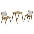 OVIALA - Lot de 2 chaises de jardin en eucalyptus et textilène écru - Uzes - vignette