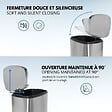 KITCHEN MOVE - Poubelle à pédale inox ADMIRAL argent 50L - vignette