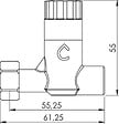 SOMATHERM FOR YOU - Robinet d'arrêt droit anticalcaire pour WC - 3/8" - Laiton chromé - vignette