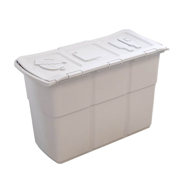 DEA HOME - Poubelle de tri 3 bacs de 25L Dim 75 x 37 x H50 cm Avec couvercle Recyclage 3 en 1 DEA HOME - large