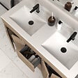COSYNEO - Meuble de salle de bain 120cm double vasque sans miroir sur pieds avec portes et tiroirs - cambrian (chêne clair) - HARO - vignette