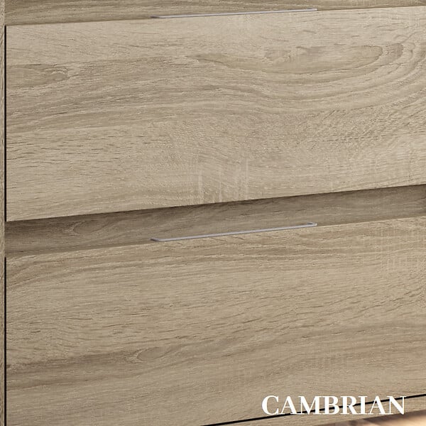 COSYNEO - Meuble de salle de bain 120cm double vasque sans miroir sur pieds avec portes et tiroirs - cambrian (chêne clair) - HARO - large