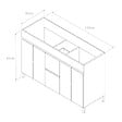COSYNEO - Meuble de salle de bain 120cm double vasque sans miroir sur pieds avec portes et tiroirs - cambrian (chêne clair) - HARO - vignette