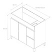 COSYNEO - Meuble de salle de bain 100cm simple vasque sans miroir sur pieds avec portes et tiroirs - blanc - HARO - vignette